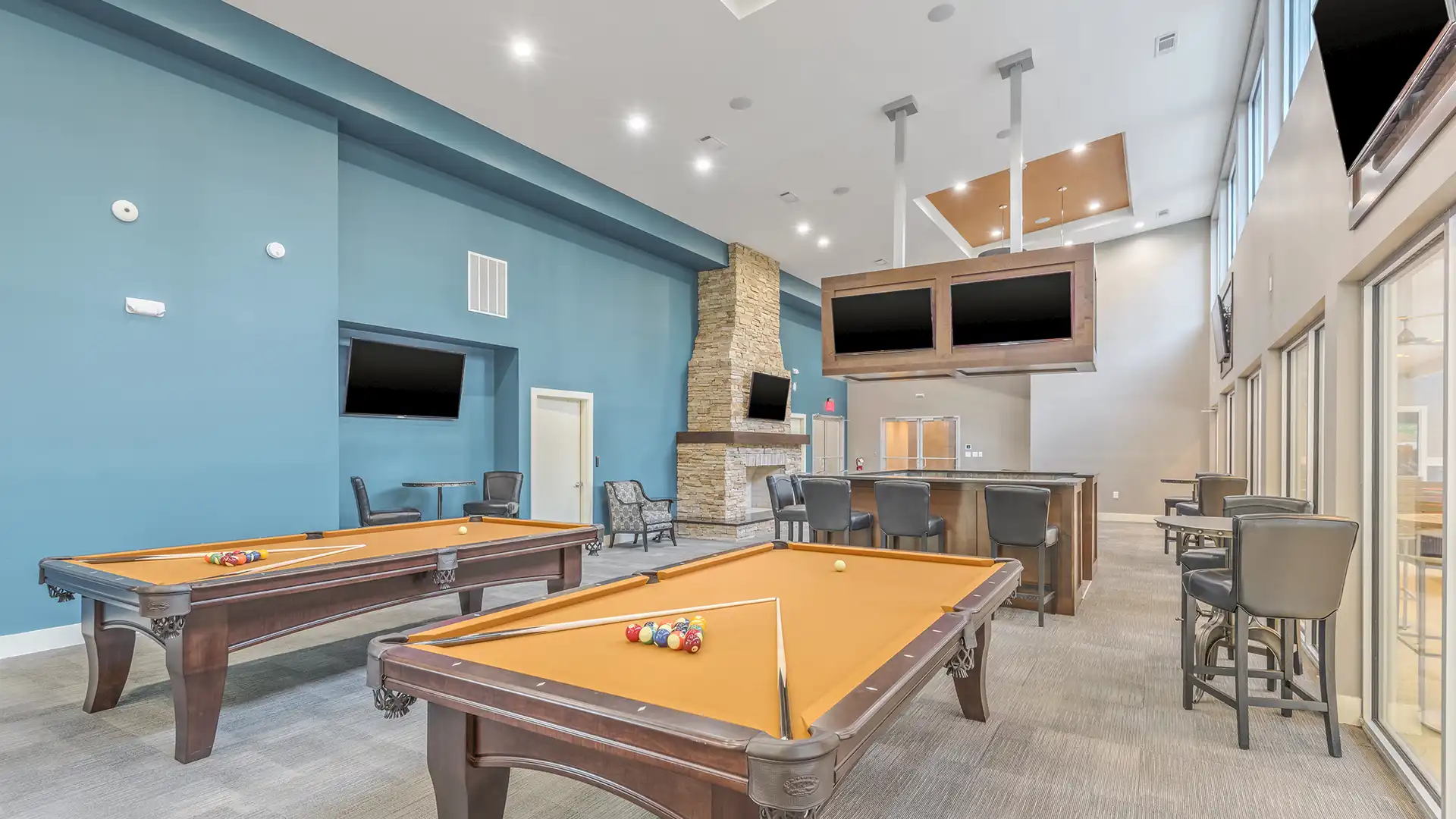 enjoy a game of billiards in the community room