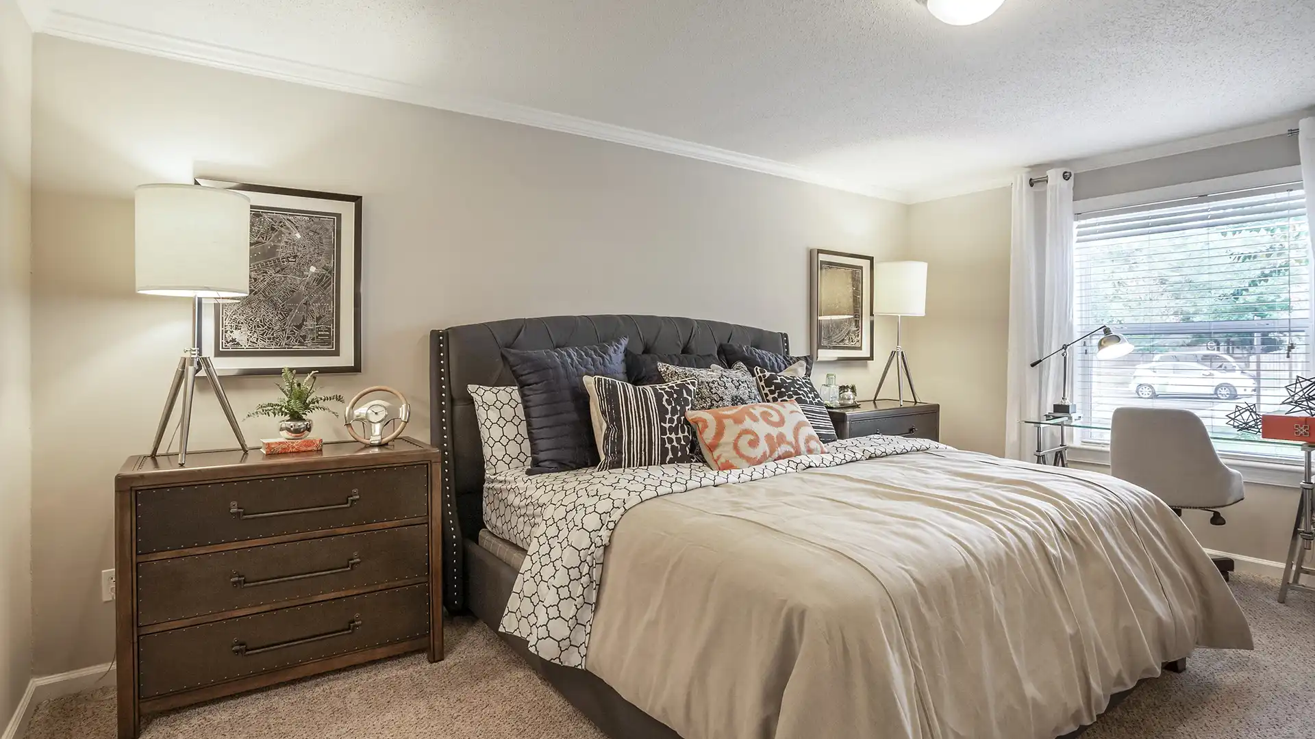 model bedroom with modern furniture